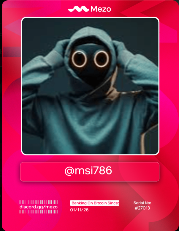 msi2786's tweet photo. One of the few.

One of the early.

One of the first inside The Bitcoin Banking Experience.

Powered by $28.5M in funding and world-class backers like @PanteraCapital, @Multicoin, @GSR_io&amp; more.

@MezoNetwork Bankcard claimed at https://t.co/NtHBhobcec https://t.co/af3IULtiZE