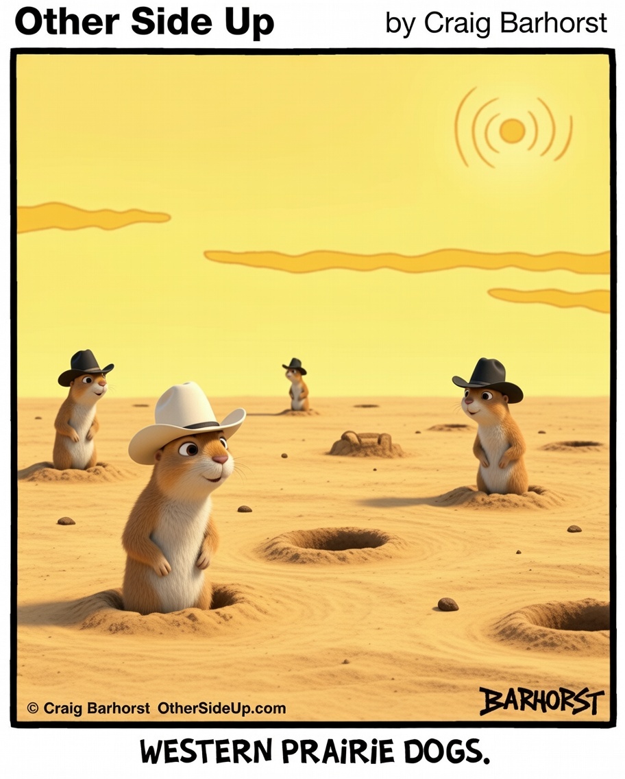 New Version (3D) "Western Prairie Dogs". Original created October 11, 2017. 3D version created January 9, 2026. #comics #webcomics #osup
