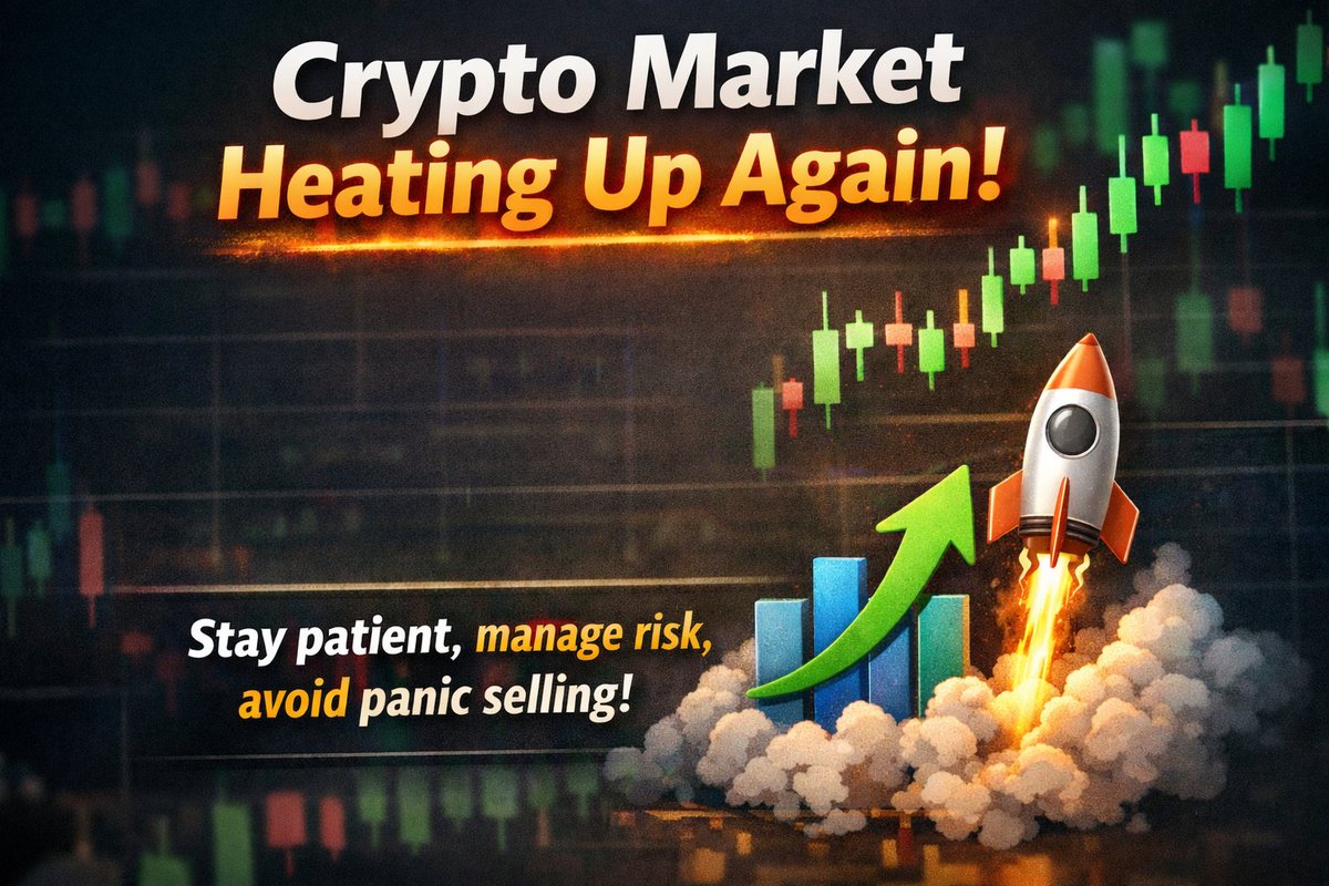 The crypto market is heating up again. #Bitcoin is holding key levels while  altcoins show mixed moves. Short-term dips may happen but long-term  potential remains strong. So, Stay patient - manage risk