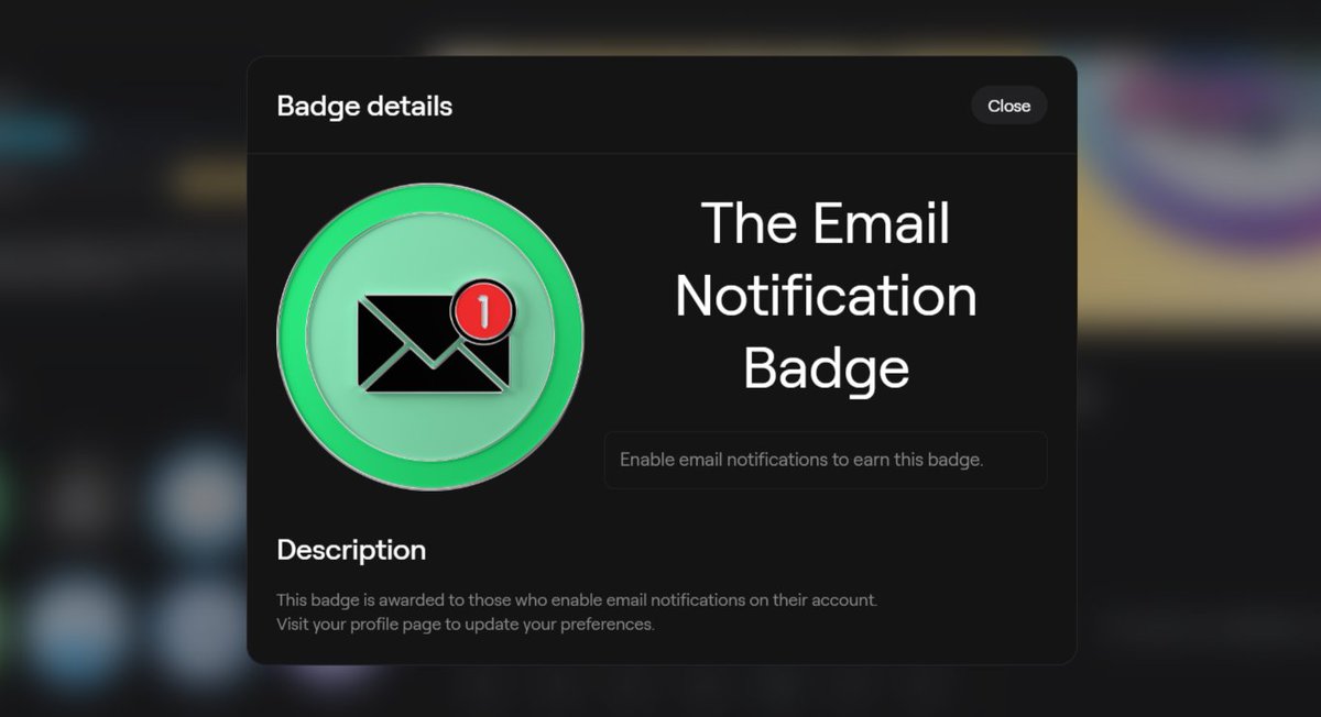 I received the Email Notification Badge on 

<a href="/AbstractChain/">Abstract</a>