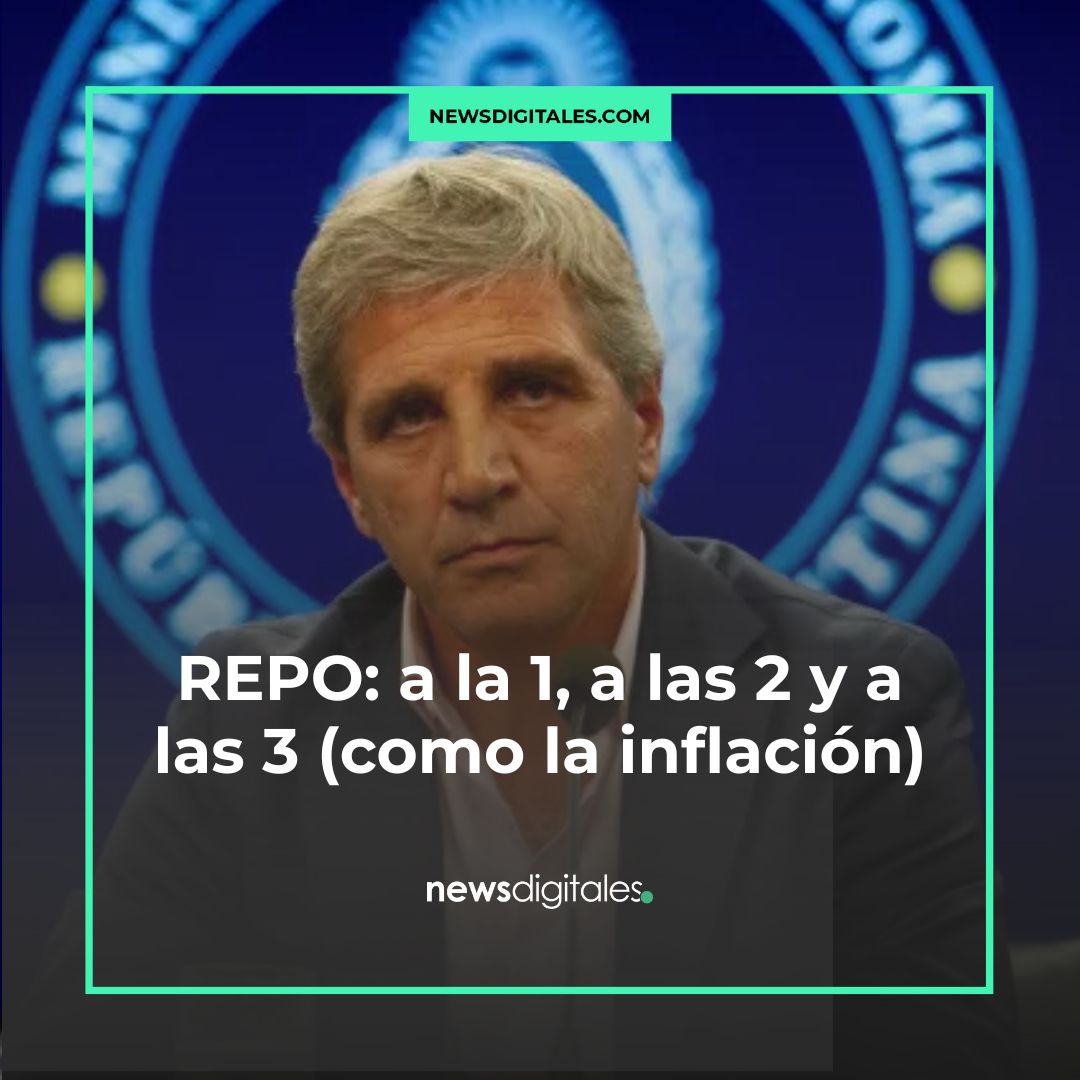 📃 REPO: a la 1, a las 2 y a las 3 (como la inflación)

👉🏽 Es la tercera vez que Caputo tiene que hacer malabares, pero parece que se le acaban cada vez más rápido.

✍🏻 Fabián Medina (<a href="/fabian700/">Fabián MEDINA</a>)

🔗 goo.su/loQIzy