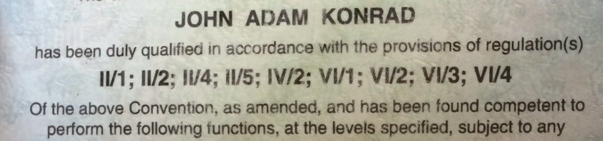 johnkonrad's tweet image. What qualifies me to report on German Navy radios being jammed, forcing them to revert to flashing-light Morse code?

What receipts do you want to see? My…

My Unlimited Master’s license to command ships of any size anywhere in the world?

My FCC radio licenses?

My Flashing…