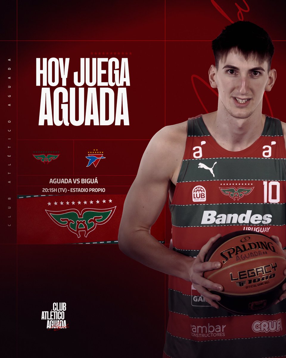 🫡 ¡𝗛𝗢𝗬 𝗝𝗨𝗘𝗚𝗔 𝗔𝗚𝗨𝗔𝗗𝗔!

🆚 Biguá - 20:15H (TV) 
🏆 <a href="/LUB_Uy/">Liga Uruguaya de Básquetbol</a> - Fecha 12 

#ConEntusiasmoYValía🔴🟢