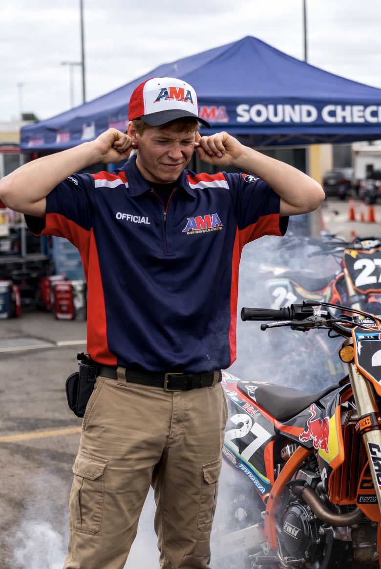 Sound checks in SX may be the dumbest part of our sport…. The bikes can’t be too loud, but monster jam will be here next week with 2000hp V8’s with no mufflers.. then there’s nascar… 40 no muffler V8s at 9000 RPM for 3 hours straight… cmon AMA what are we doing ?!