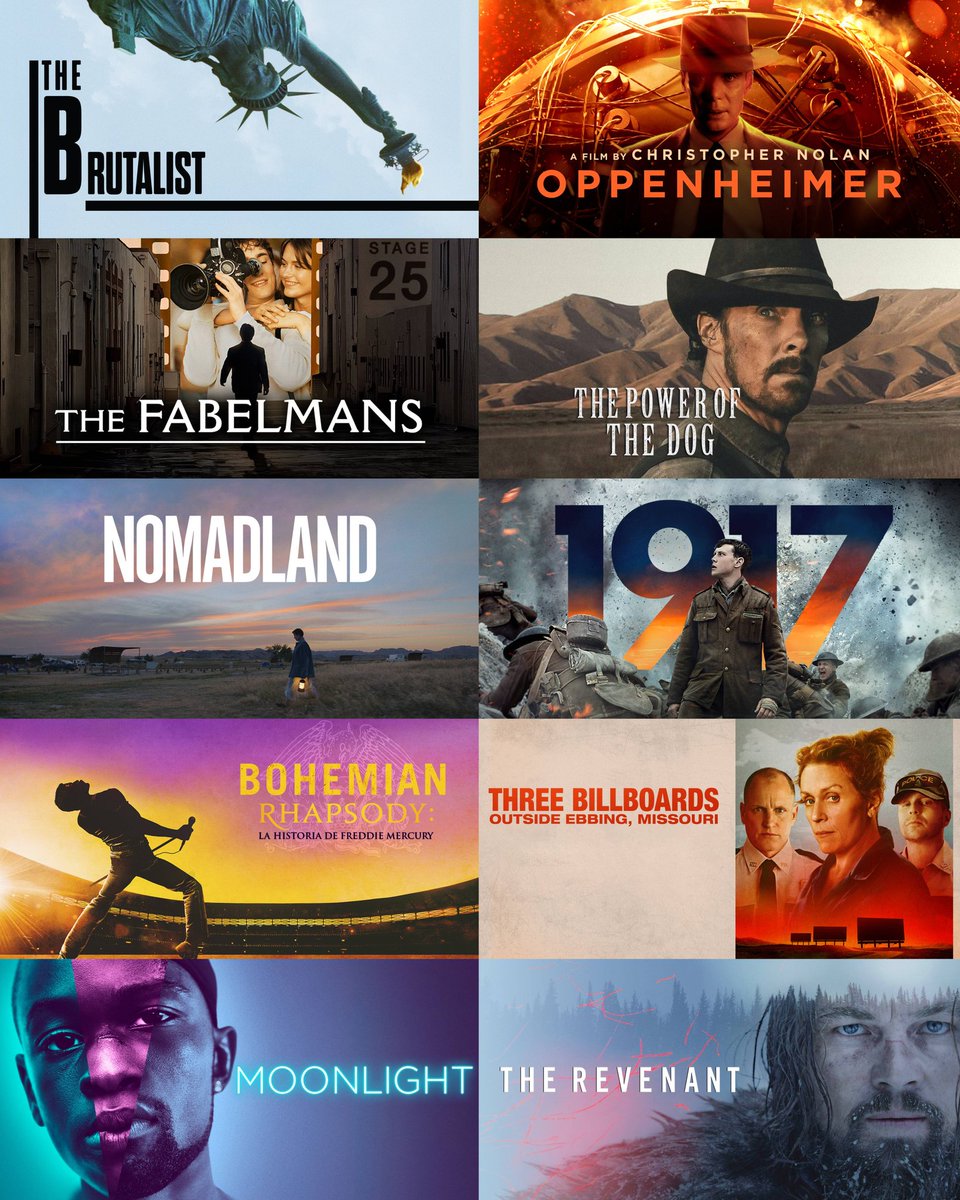 Día de Globos De Oro, estas son las 10 últimas ganadoras a Mejor Película - Drama.

¿Cuál es vuestra favorita?