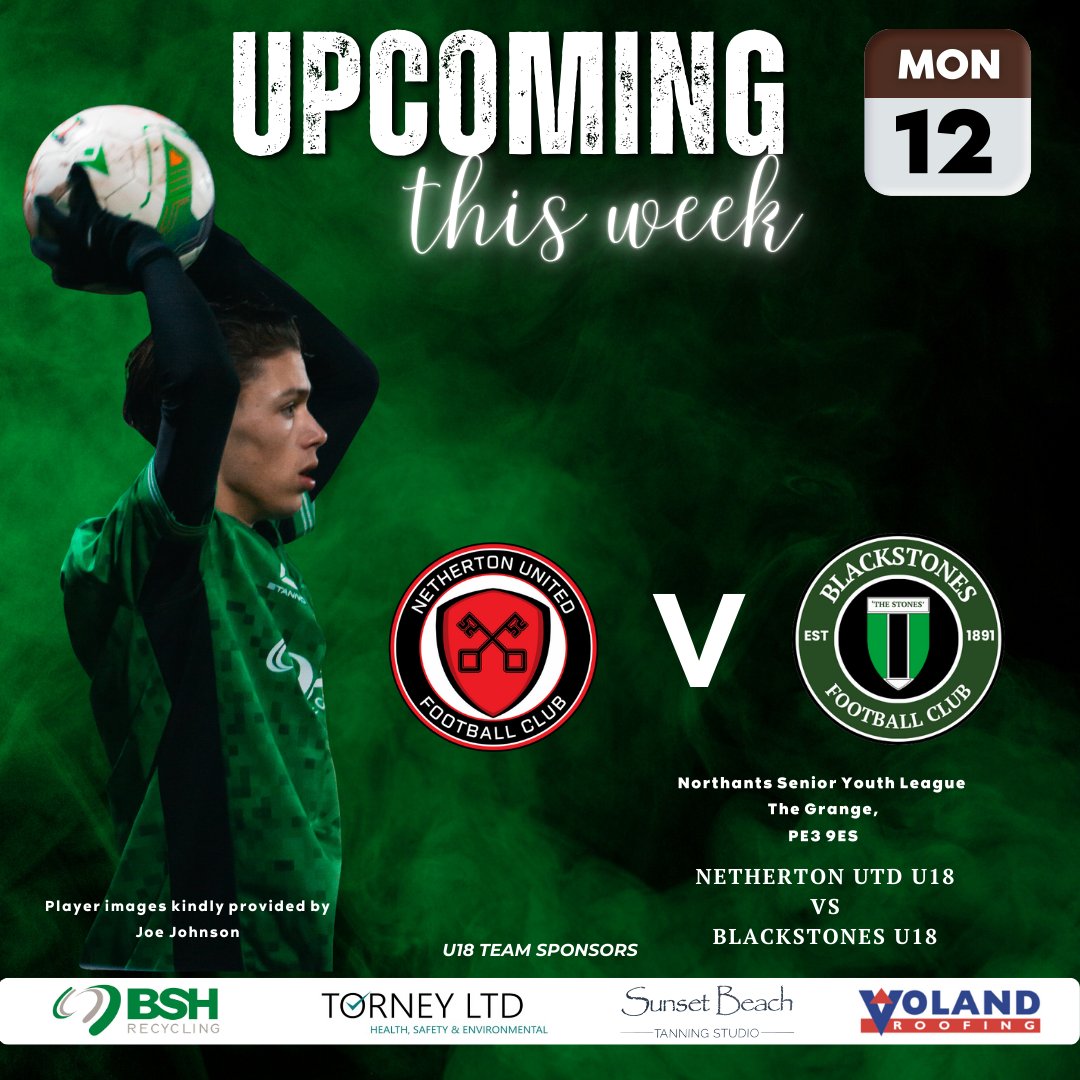 Stones U18s travel to <a href="/NethertonUtdFC/">Netherton United FC</a> tomorrow evening looking to continue their positive start from 2025 into 2026.

C'mon lads let's have a good night.

<a href="/LincsOLSport/">James Bedford - Lincs Online Sport</a> <a href="/NonLeague16/">Pboro Grassroots</a>