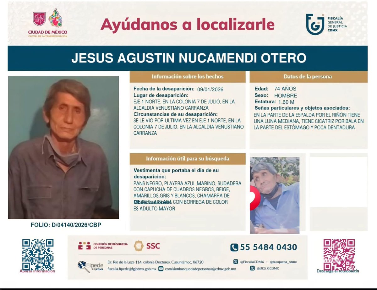 <a href="/MariannaMaryys/">Mariann</a> <a href="/ColectivoHECDMX/">Colectivo Hasta Encontrarles CDMX</a> <a href="/nmas/">NMás</a> <a href="/Foro_TV/">Foro</a> <a href="/ImagenNoticias/">Imagen que Cautiva</a> <a href="/AztecaNoticias/">Azteca Noticias</a> <a href="/Milenio/">Milenio</a> <a href="/El_Universal_Mx/">El Universal</a> Hoy le paso a una familia muy querida por mi, RT Por favor🙏🙏🙏