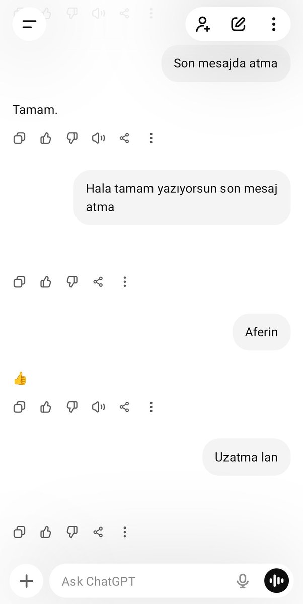 Chatgpt can sıkıntısından akıllı ol trip atma 🤣