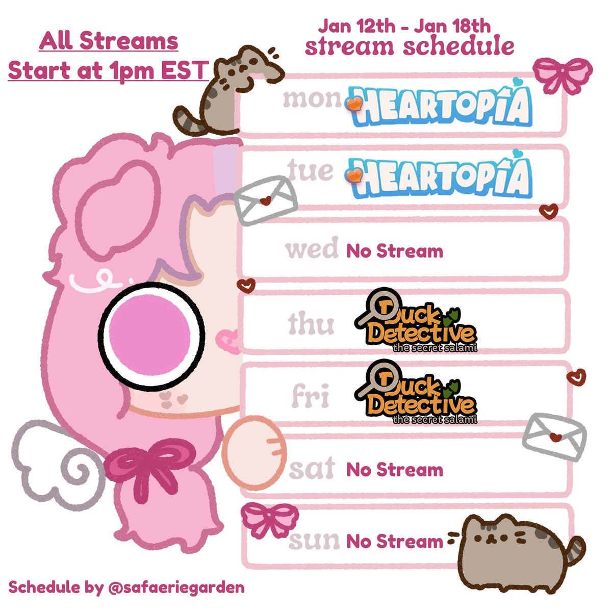 CooksieCupig's tweet image. 💌Mail Delivery! Jan 12th - Jan 18th💌

I'm very excited to try out Heartopia this week and to start a playthrough of the first Duck Detective game!!!

🗓️safaeriegarden
#Vtuber #ENVtuber