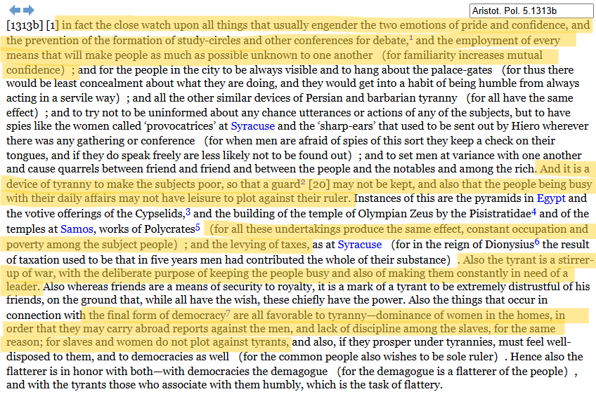 Illoath's tweet photo. Aristotle, Politics, Book 5 https://t.co/lMNC3mK8hU