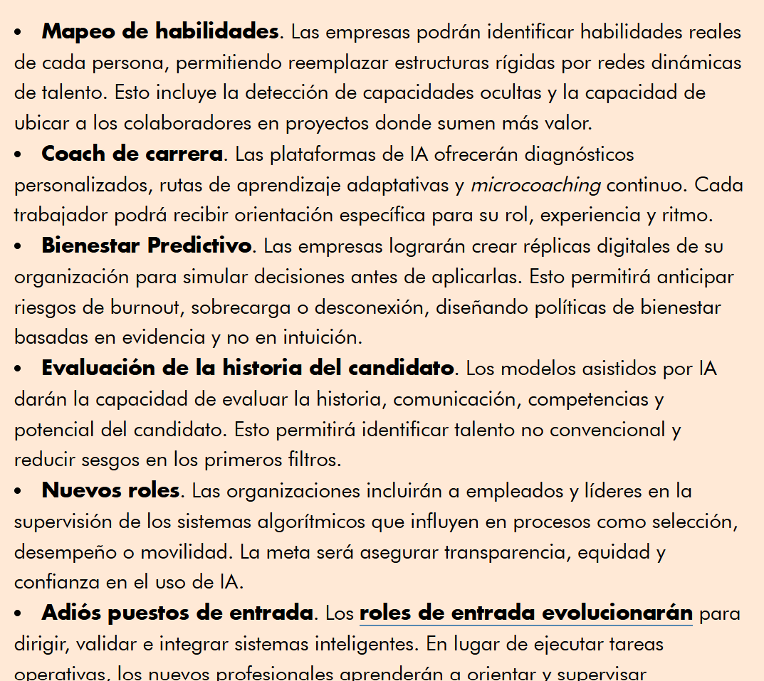 Estudio Hays, las funciones de RRHH ocupan 2º lugar en tareas más impactadas por la inteligencia artificial eliminando tareas rutinarias y administrativa

Deberá asumir un rol más estratégico, estrategias de desarrollo del talento y análisis de datos  
eleconomista.com.mx/capital-humano…