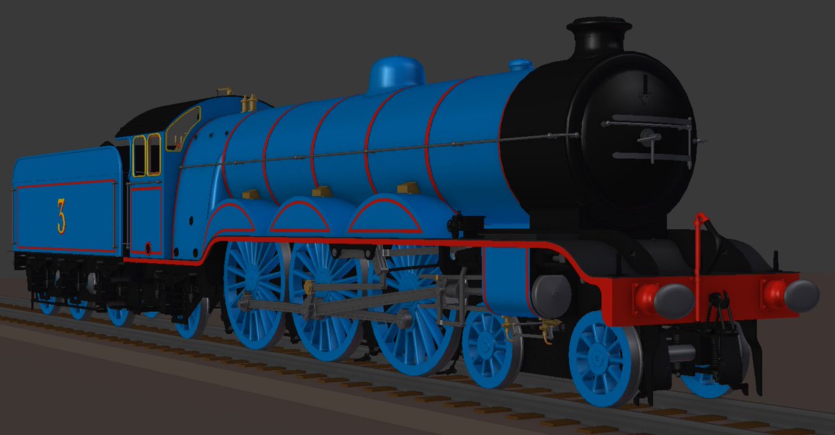 MaxMan1245's tweet image. "Who does Henry think he is?" said the Works Foreman. "We can't afford to keep special buffers and cabs for him. He'll have to make do with spare parts we got for Gordon."