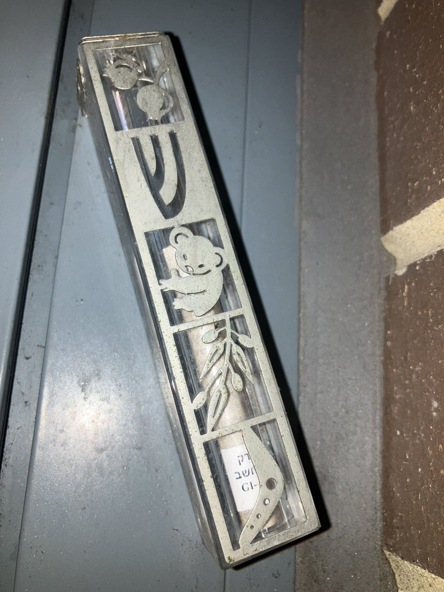 MichaelLG's tweet image. This is our Mezuzah.

In Toronto, Mezuzahs were torn from the doors of multiple homes belonging to elderly Jews, many of them Holocaust survivors. 

We share this photo because we are not afraid and choose visibility over intimidation. #mezuzahchallenge