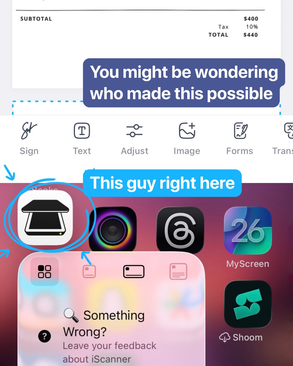 iScanner for iPhone and Android tweet media