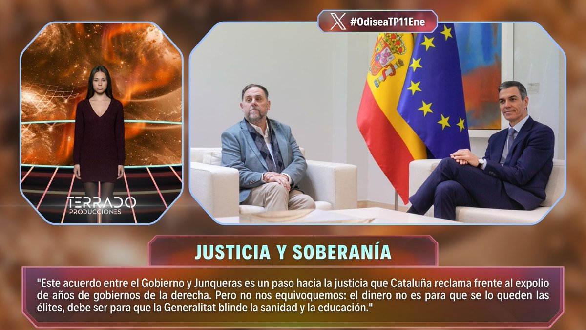 🏛️ "El acuerdo es un paso hacia la justicia que Cataluña reclama frente al expolio."

💰 "El dinero no es para las élites, sino para blindar sanidad y educación."

⚠️ "No nos equivoquemos, la inversión debe llegar directamente a los servicios públicos."

🪐 #OdiseaTP11Ene