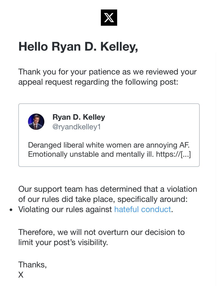 Truth is now “hate speech” again on X?