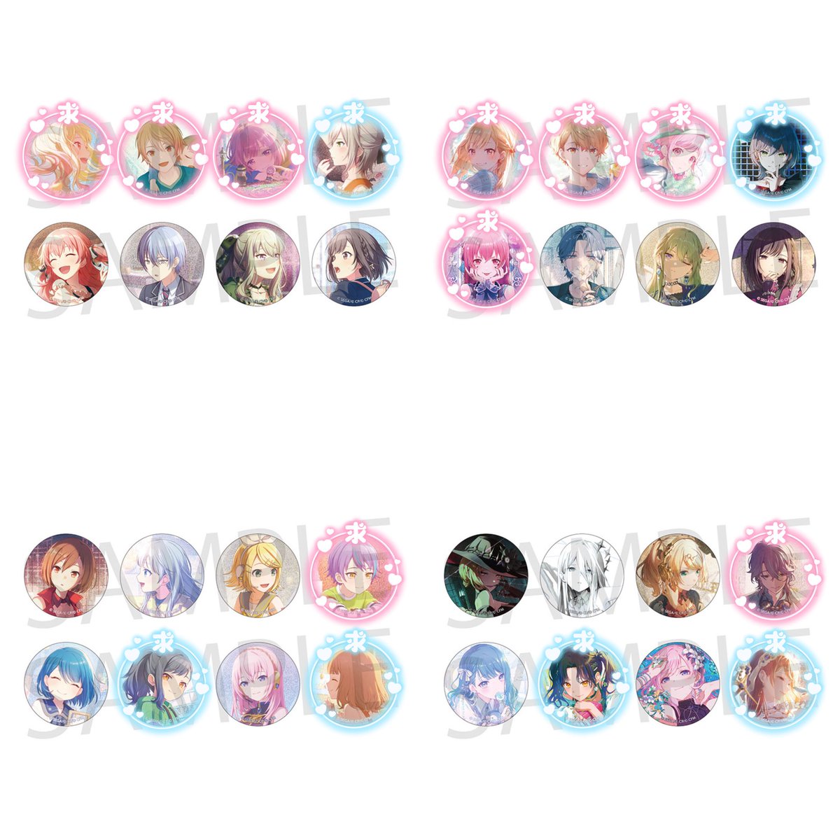 譲渡.買取】プロセカ グリ缶 グリッター缶バッジ 9A 9B 10A 10B 譲