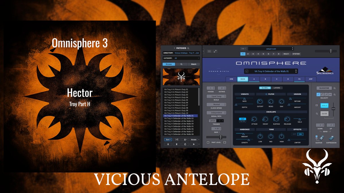 Unleash the darkness with Troy H – Hector! ☀️🔊 Our latest sound bank for Spectrasonics Omnisphere 3 is here, delivering 50 cinematic synth bass presets that redefine low-end power.

Packed with dark, saturated tones and experimental sound design, this collection is built for