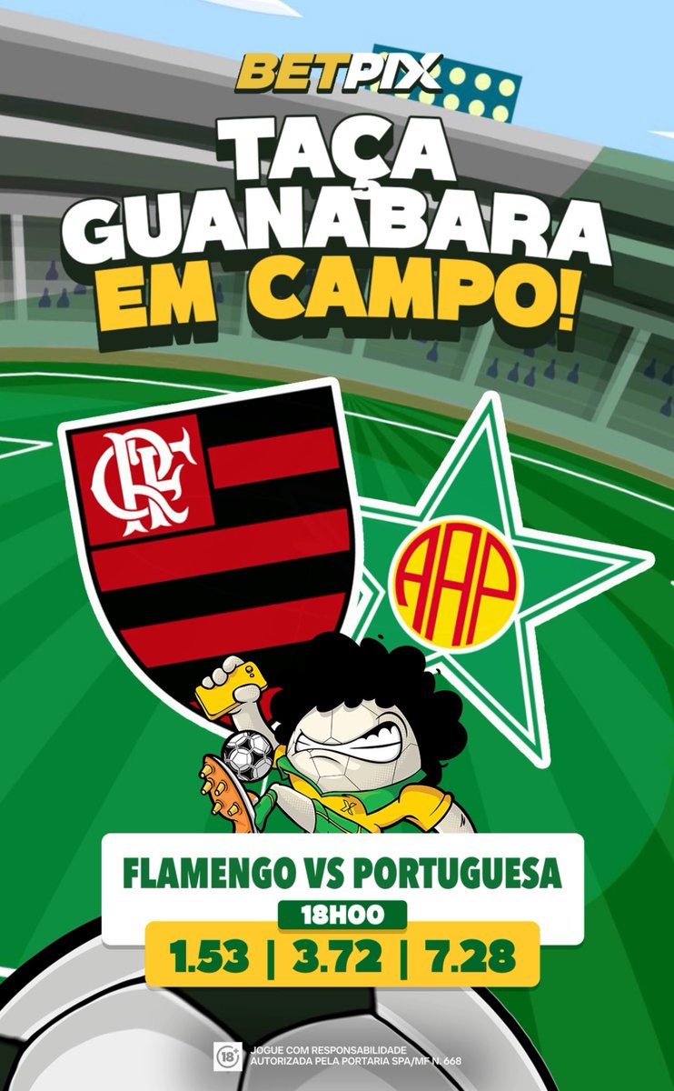 TAÇA GUANABARA EM CAMPO! 🏆⚽

Hoje é dia de Flamengo x Portuguesa, às 18h, em mais um confronto decisivo do Campeonato Carioca. ⚽️💪

Quem você acha que leva essa? 👀🔥

✅ Acompanhe tudo no site e fique de olho no canal de esportes do ADM.

Jogue com responsabilidade 🔞