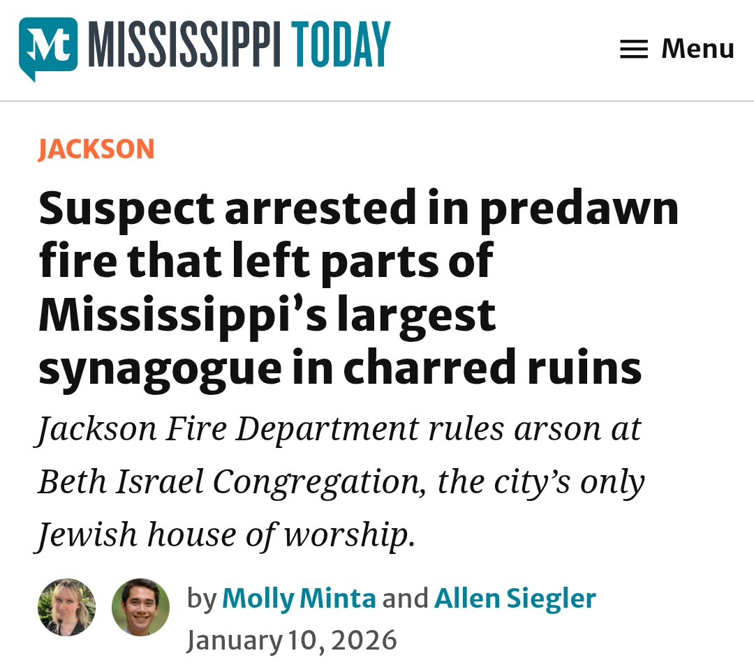 This is horrific. Arson attack on a synagogue in MS.
<a href="/StealthMedical1/">Stealth Medical</a> <a href="/carolina_bonita/">Carolina G. Corona</a> <a href="/YDBPDHR/">CyberChief</a> <a href="/barmiyeh3975/">Adrina Kay</a> <a href="/VonBism4rck/">Von</a>