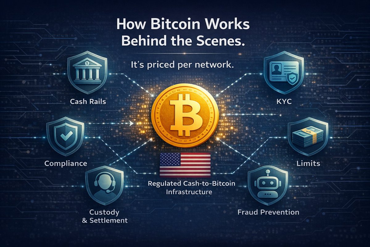 Most people talk about Bitcoin. Very few understand how it actually works.  🧠⚙️ Not the price. Not the hype. The infrastructure. Bitcoin runs on real  systems: • Cash rails • Banking rails •