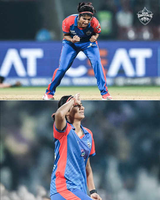 Nandani Sharma capped off the innings in dramatic fashion by bagging a hat-trick, bringing the Gujarat Giants’ innings to a close!