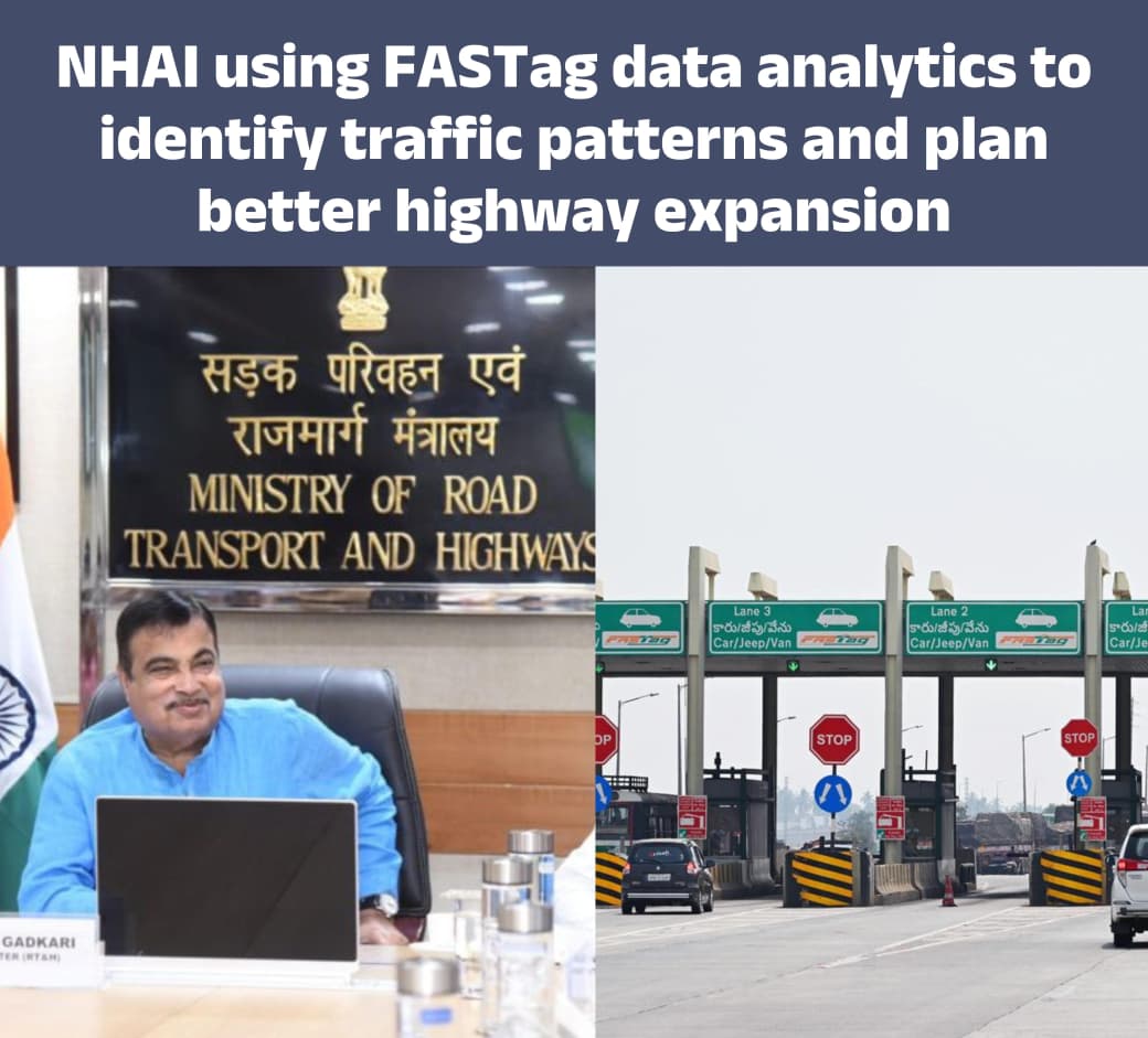 NHAI अब सिर्फ सड़कें नहीं बना रहा,
data से फैसले ले रहा है।
FASTag analytics के ज़रिए ट्रैफिक पैटर्न समझे जा रहे हैं,
जिससे expansion plans ज़्यादा accurate हुए हैं
और congestion करीब 25% तक कम हुआ है।

<a href="/nitin_gadkari/">Nitin Gadkari</a> जी का यह smart, tech-driven approach
1 करोड़ से ज़्यादा