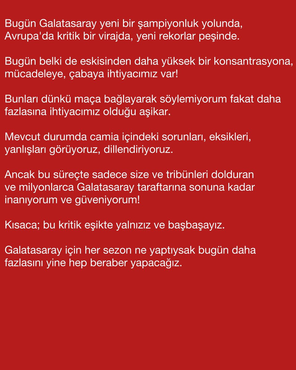 SebahattinReis's tweet image. Saygıdeğer Okan Buruk Hocamıza;

Yıllar önce bir Rizespor maçı sonrası Trabzon havalimanında karşılaştığımızda sizin Galatasaray'ın gelecekteki hocası olacağınız hakkında temennilerimi paylaşmıştım.

Geldiğiniz günden bu yana bu temennilerimin gerçek olmasının getirdiği…
