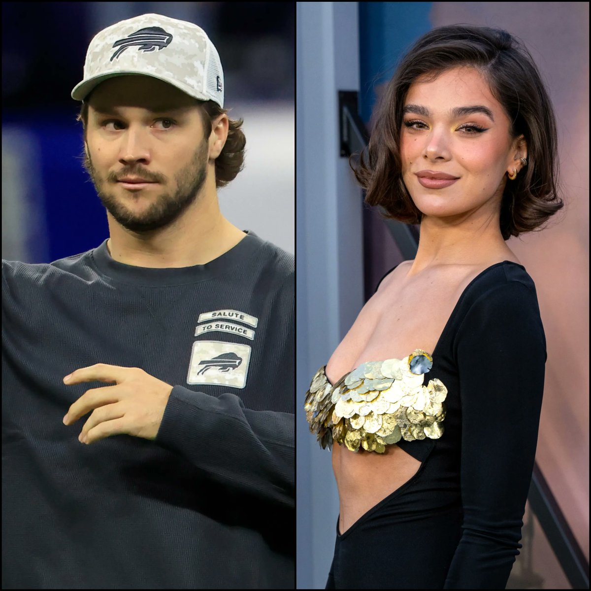 NFL_DovKleiman's tweet image. Yikes: Josh Allen's wife, Hailee Steinfeld, will reportedly NOT be attending her husband's playoff game today against the Jaguars. 

Steinfeld will instead serve as a presenter at the Golden Globe Awards in Los Angeles.

She is receiving heavy criticism online for this 🤦‍♂️