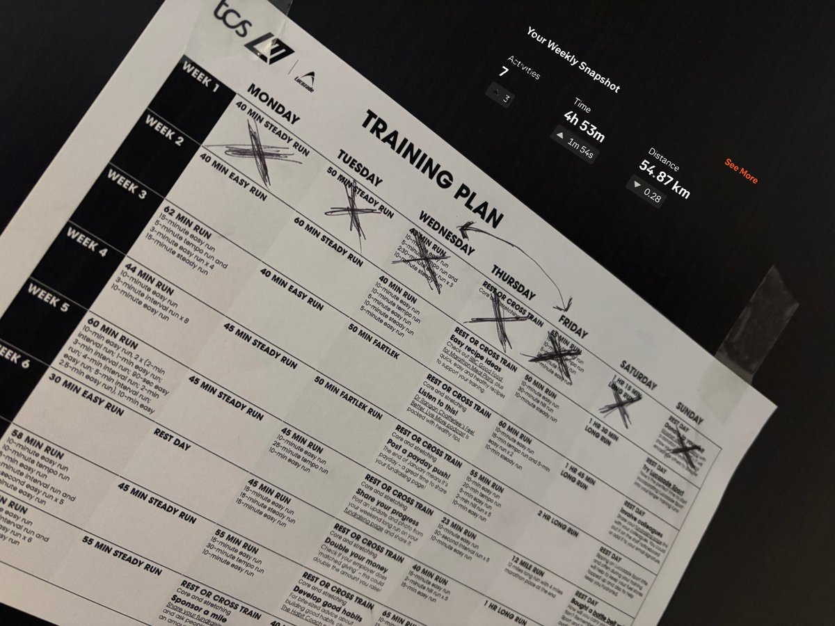 Week 1 marathon training complete! 🎉