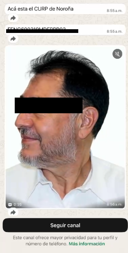 YusebYong's tweet image. Usuarios en canales de WhatsApp están filtrando datos de Noroña para registrarlo en el padrón de usuarios de telefonía.

Comparten videos con IA para “brincar” la verificación facial, la CURP y el INE.

¿Lo peor? Están compartiendo evidencia que sí funciona: cualquiera puede…