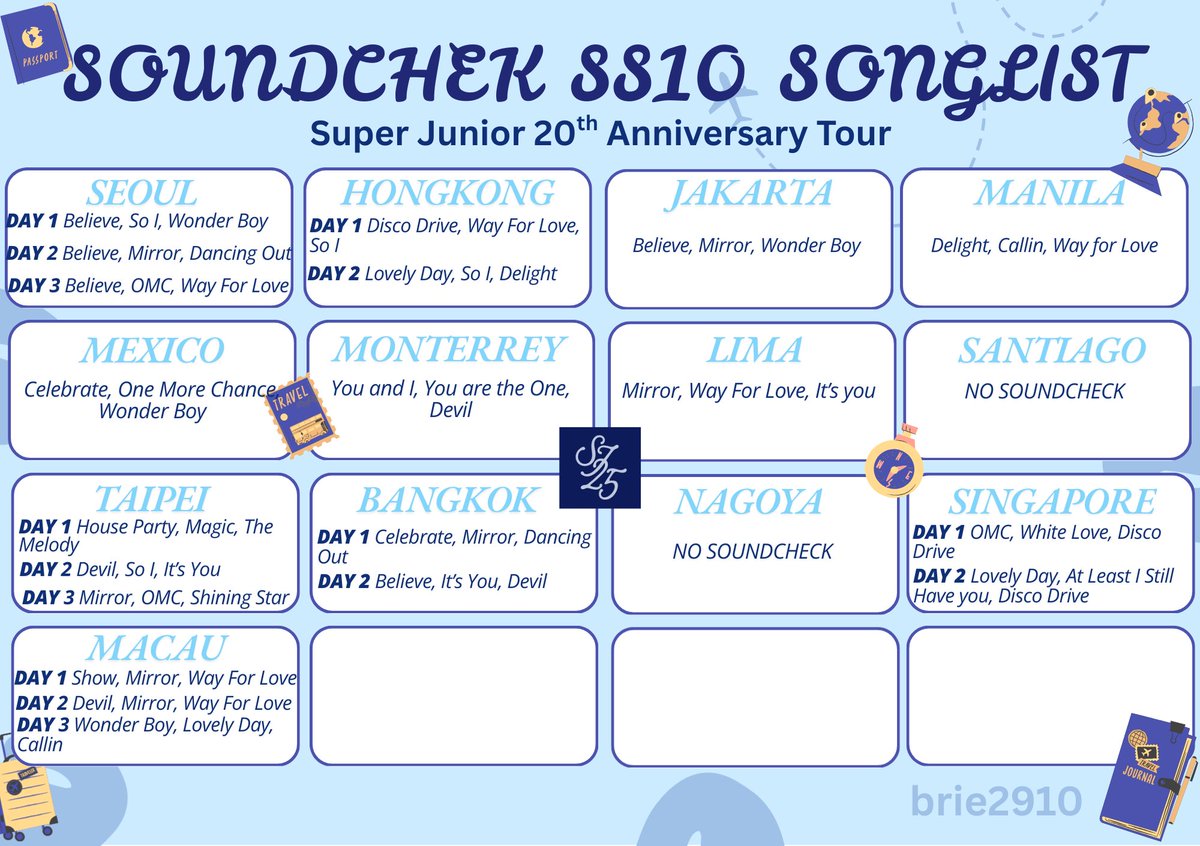 brie2910's tweet image. ✨Updated✨

Finally Soundcheck is possible for our Super Junior (as group) and they make it more special cause the song not included in main show 🥳🥳

*will update after every stop 💙

#SUPERJUNIOR 
#SUPERSHOW10 
#SS10inMacau 
@SJofficial