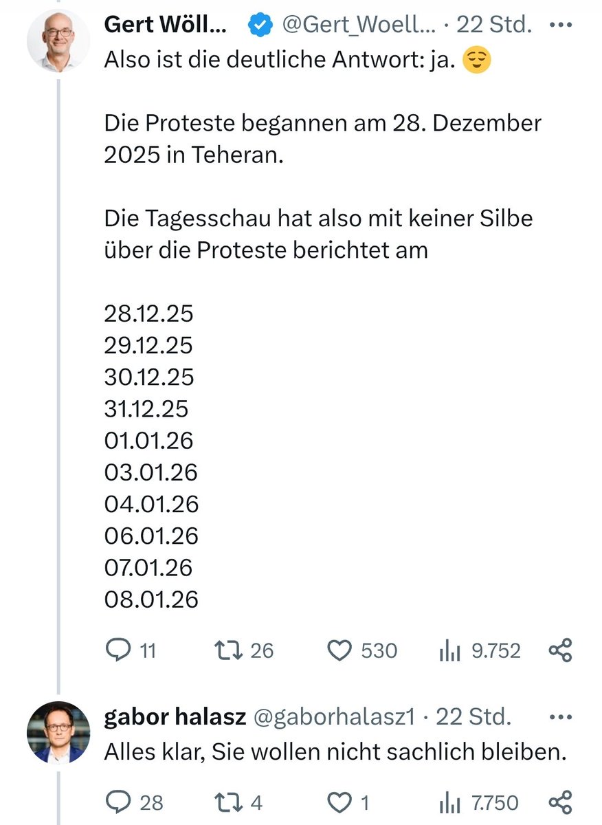 Sachlich Kritik an der Iran Berichterstattung ist für den ARD Journalisten Halasz nicht sachlich. #OerrBlog