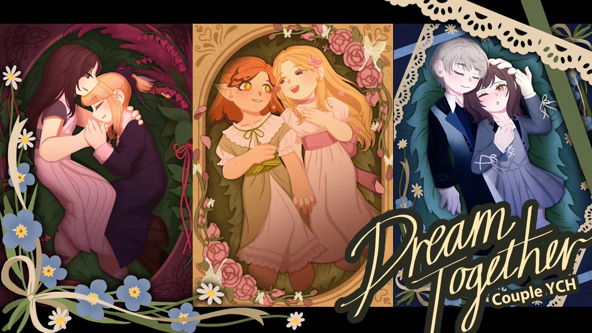 Heya~ 
I'll be opening 5 slots for this Spring &amp; Valentine themed couple YCH commissions!

💝 3 Poses
💝 4 Borders
🔗vgen.co/summerorigins/…

More info and samples below 👇