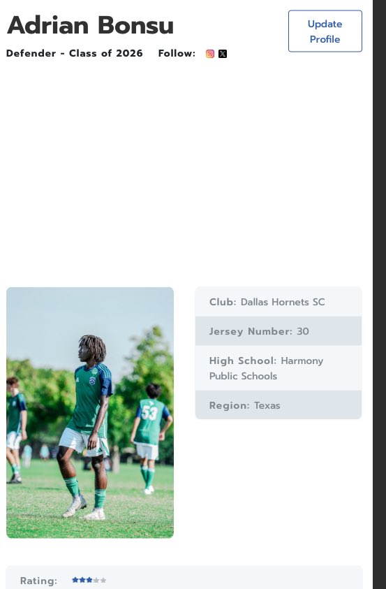 Adriankbonsu's tweet photo. Honored to be rated a 3-Star by @TopDrawerSoccer 
RB | Class of 2026
Texas Classic League Champion
Dallas Cup Qualifier @NcsaSoccer @CoachTosaya 

#TopDrawerSoccer #ClassOf2026 #SoccerRecruiting https://t.co/JUqmfmlWWS