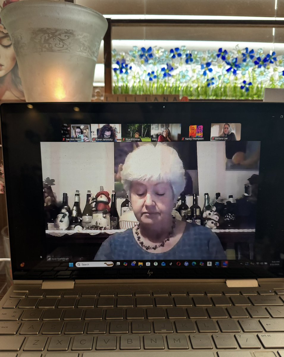 Day 2 of the January Writing Away Refuge Zoom Pitch is underway! We are listening to the fabulous Joyce Scarbrough talk about critique groups &amp; beta readers. Pitches are this afternoon! #writingawayrefuge #writingcommunity #writer #amwriting #amquerying #writerslife #ampitching