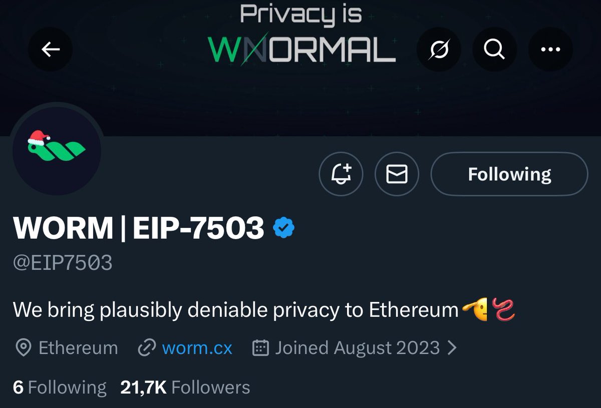 This upcoming FREE mint is getting a lot of hype

i introduce you <a href="/EIP7503/">WORM | EIP-7503</a> 

Supply: 7503
Price: FREE
Chain: ETH

I'm happy to share my community received WL spots