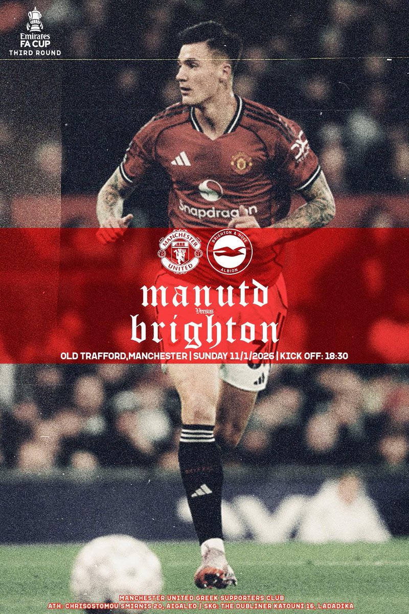 GreekReds's tweet photo. Come on United 🇾🇪
Come and join us in Athens : Chrisostomou Smyrni’s 20 and in Thessaloniki : The Dubliner , Katouni 16 Ladadika #ManchesterUnited #MUFC @ManUtd #MUNBHA #FACup https://t.co/yG35cKKJS7