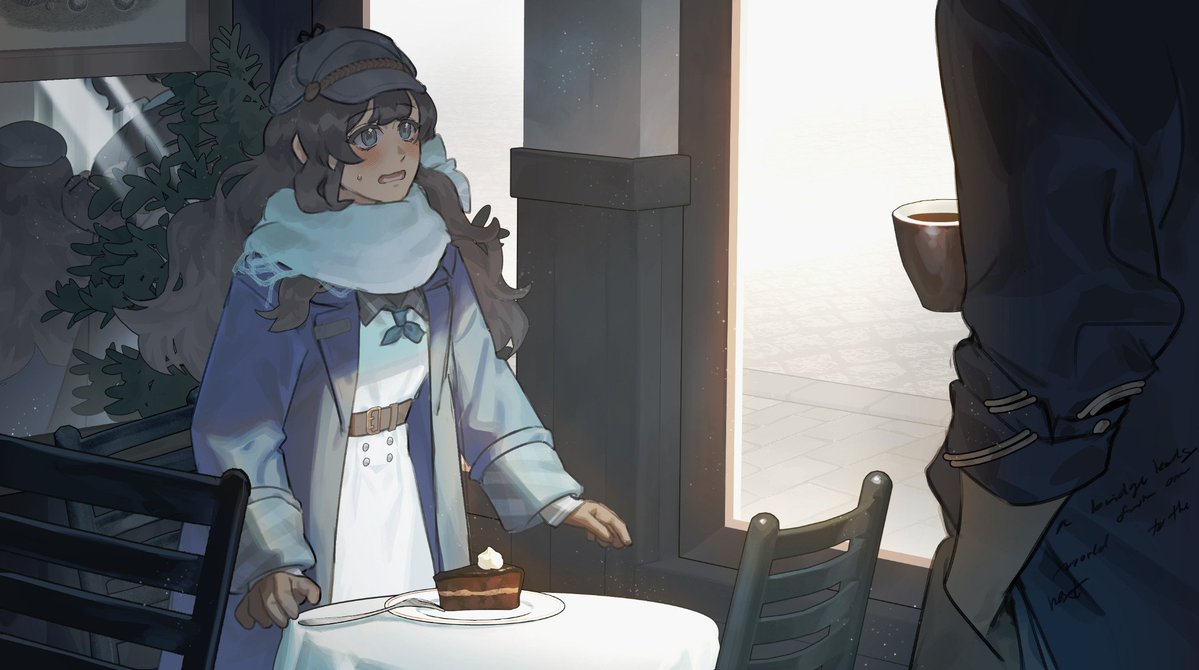 Marcus was contemplating on how to cut the cake when someone came and put down a cup of hot drink on the table, his treat

Happy birthday Marcus!! 🥳🍰
#reverse1999