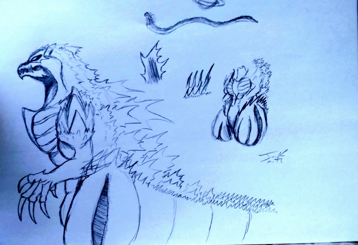jack_muth's tweet image. Mor concept for A Space or Star Godzilla I think the final one could work.
