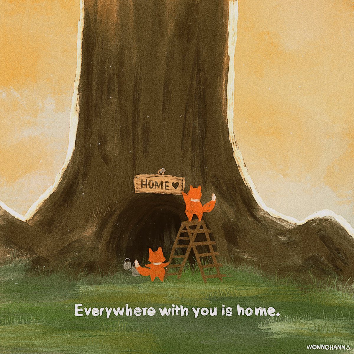 wonnchann's tweet image. Everywhere with you is home.