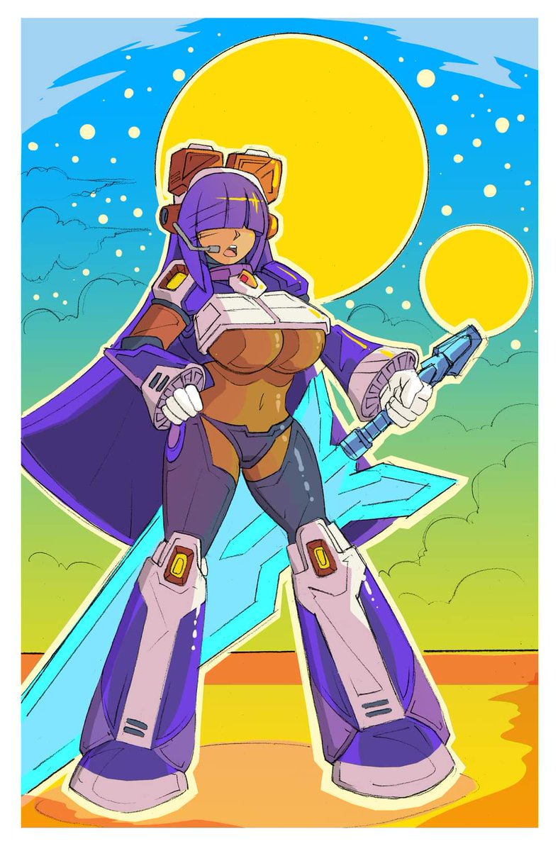 megagals's tweet photo. And reposting my layer arts from.rhe past, why didn't we get that jungle outfit in megaman x dive 👀

#rockmanxdive #capcom #megamanxdive https://t.co/DjkdssYMi6