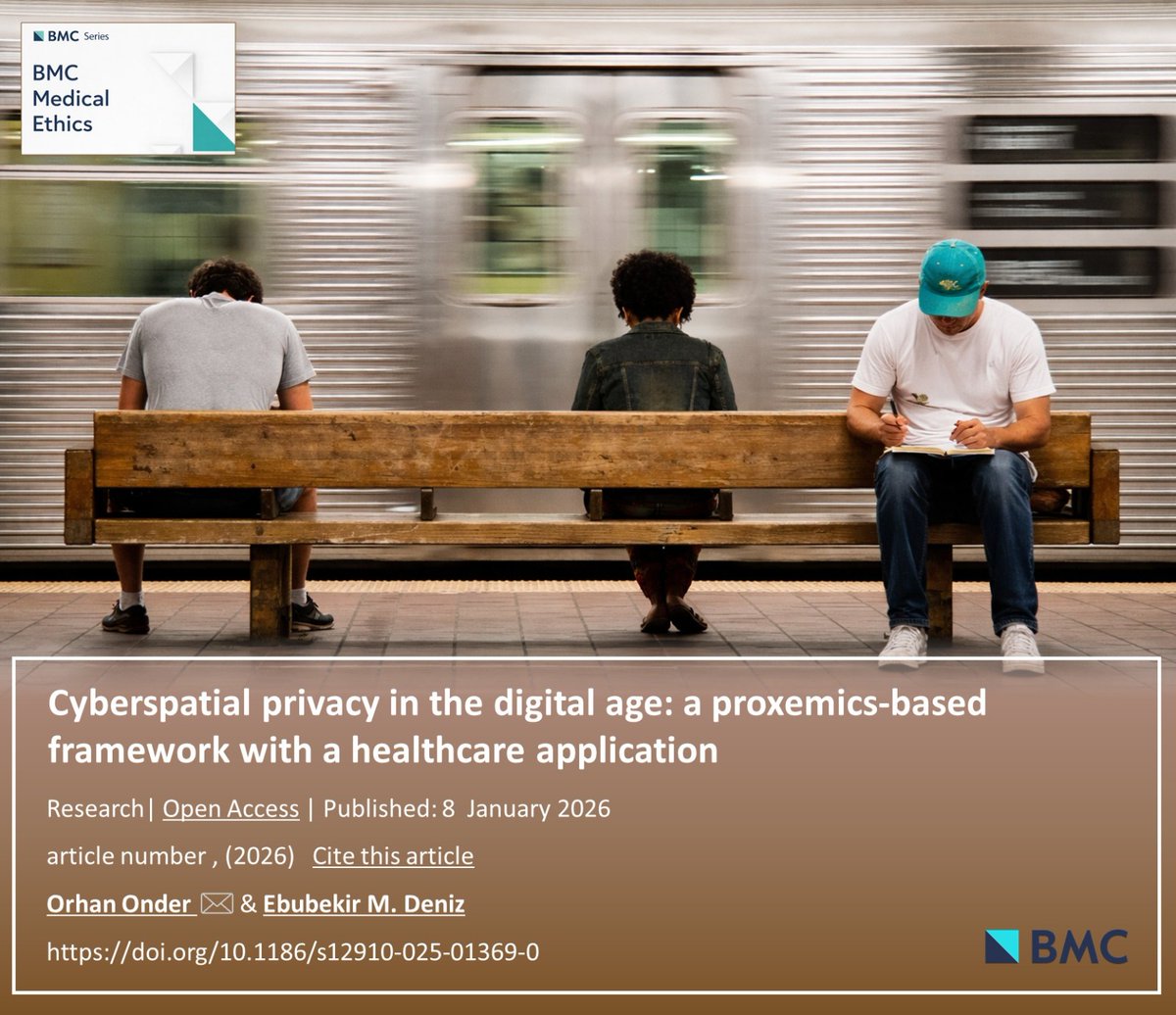 Dr. Orhan Önder ile yazdığımız makale BMC Medical Ethics'de (SSCI-Q1)  yayınlandı. Makale, mahremiyetin dijital çağda ele alınabilmesi için yeni bir proxemics temelli uygulamalı etik çerçevesi öneriyor. İstifadeli olması temennisiyle.
link.springer.com/article/10.118…