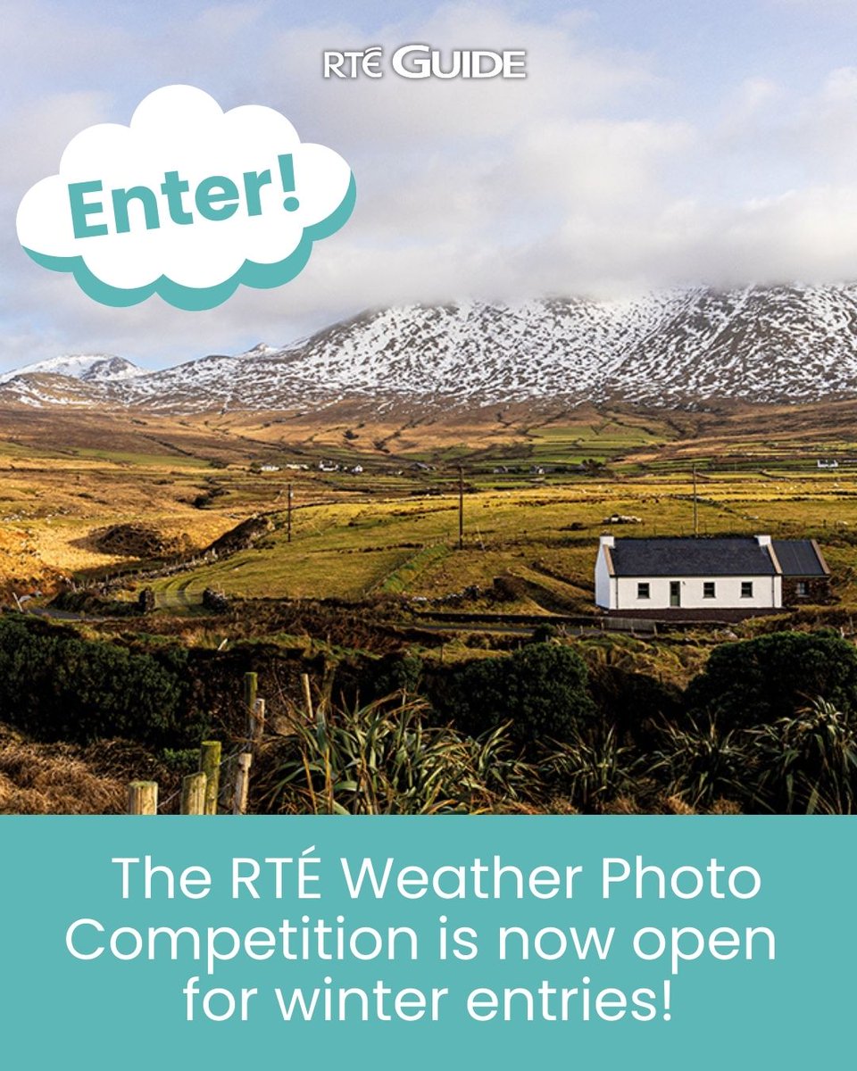 RTE_GUIDE's tweet image. The winter season of the @WeatherRTE Photo Competition is now open for entries!  

Your photo could appear as a backdrop on a TV Weather Bulletin or in the RTÉ Weather Photo Competition Calendar 2026. 

Entries can be uploaded at rte.ie/weathercomp  

#rteguide #rteweather