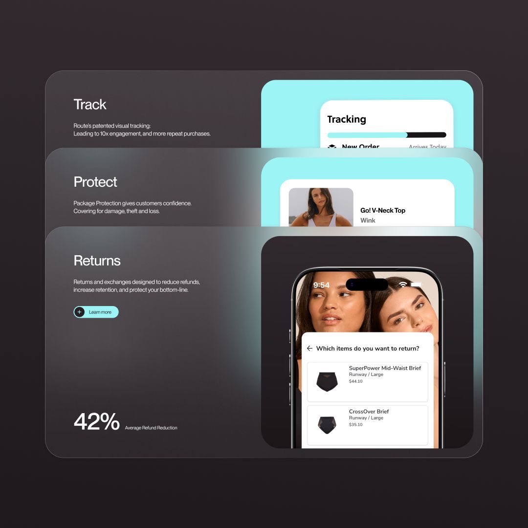 brightscoutco's tweet image. Route just launched a new site.

They power post-purchase for thousands of ecommerce brands. We rebuilt their site from the ground up.

Live now at route.com, debuting just in time for @NRFnews Big Show this weekend in NYC.

#WebsiteLaunch #NRF2026 
@routeapp