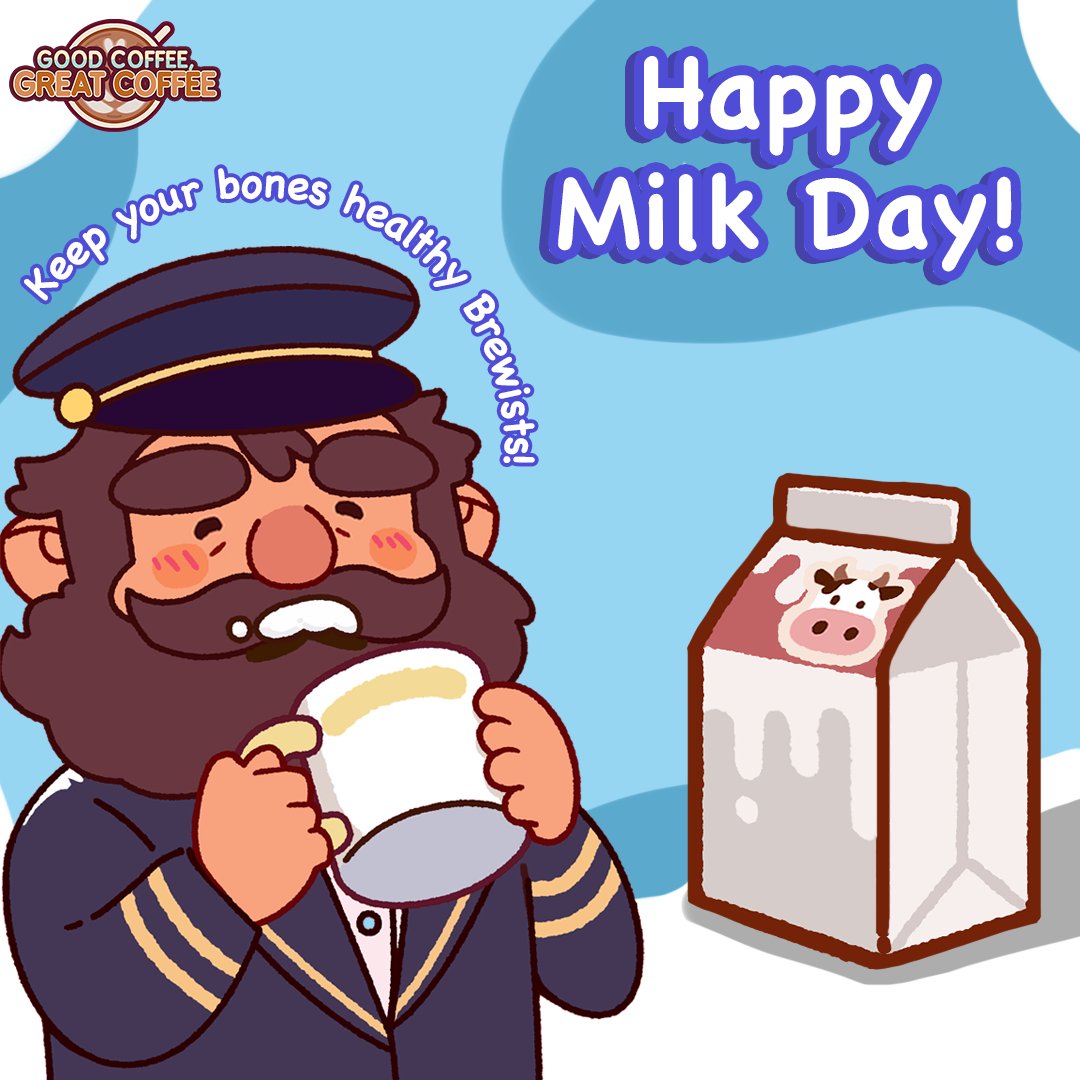 goodcoffeegame's tweet photo. 🍫🍓Happy Milk Day! 🐮🥛
Stay updated: https://t.co/SzF8VDPBnr

Today is a day to celebrate the cafe classic; milk! Celebrate by making some cold or steamed milk drinks in Good Coffee, Great Coffee today and get your milk mustache on! 🥸
#NationalMilkDay #GotMilk #Milk #Dairy https://t.co/aIf904cOH0