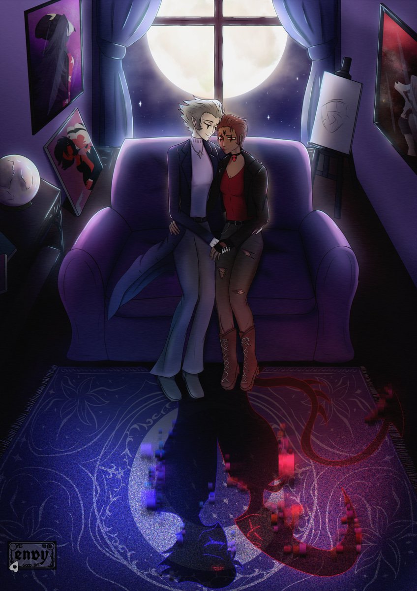 "even if our stars forgot", by <a href="/stolitzrodeo/">🩵 OF stolas ceo 🩵</a> 

this is the main piece i made for #Eggplosion2025 
A sort of human AU but with a little mystery ✨

thank you, my egg partner, for bringing this story to life!

👀(fic is ongoing AND there's more art to come!) 

#stolitz #helluvaboss