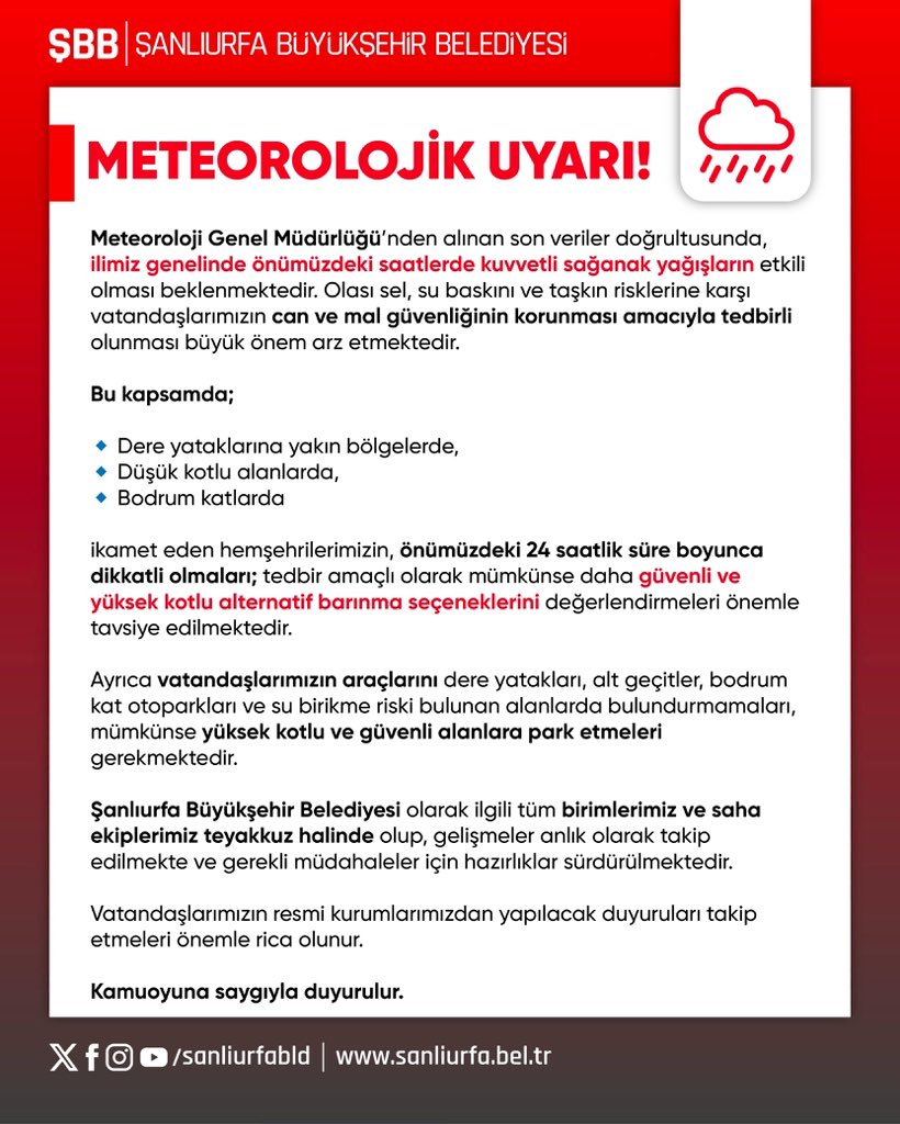 Lütfen Dikkat!

Şehrimiz için meteorolojik uyarı📢