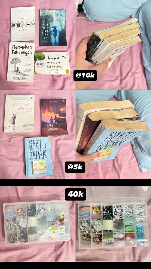 prelovedcorner's tweet photo. WTS / JUAL PRELOVED BUKU DAN PAKET BEADS
ATAS 10k/pcs
BAWAH 5k/pcs
Paket beads 40k dpt smua kaya digambar

https://t.co/HhWdeuXUBJ https://t.co/ESHOwA0Di9