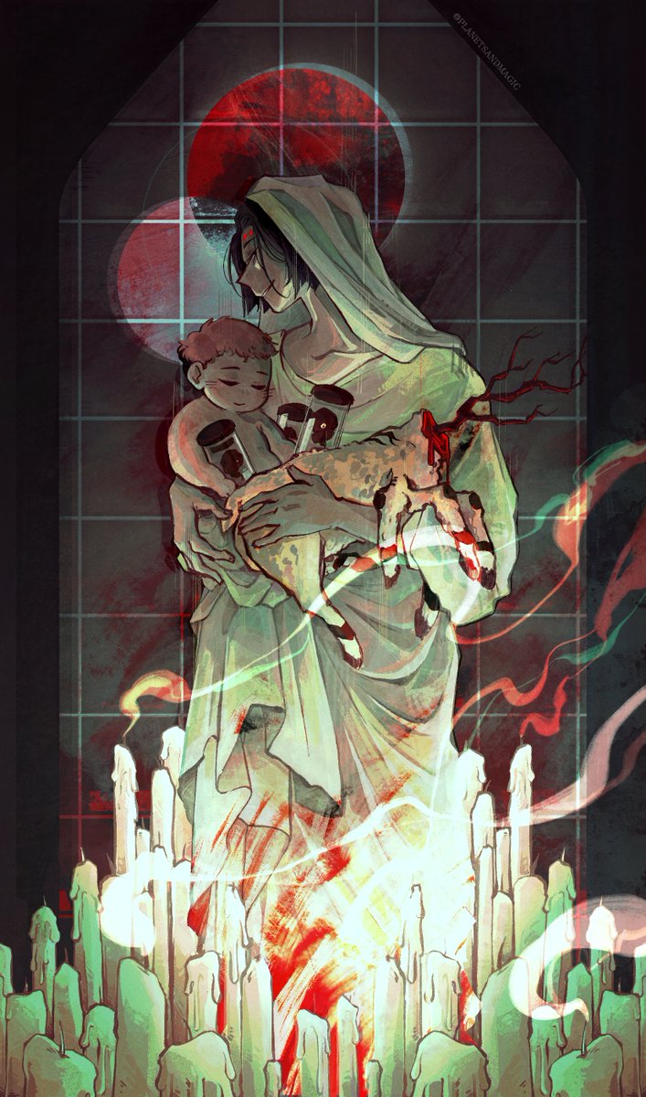 planetsandmagic's tweet image. Bringing this up again lol, inspired by L'innocence by William-Adolphe Bouguereau

#呪術廻戦